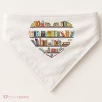 Cute Reading Library Books Lover Heart Librarian Gift USA-Made Doggie Bandana thumb 0