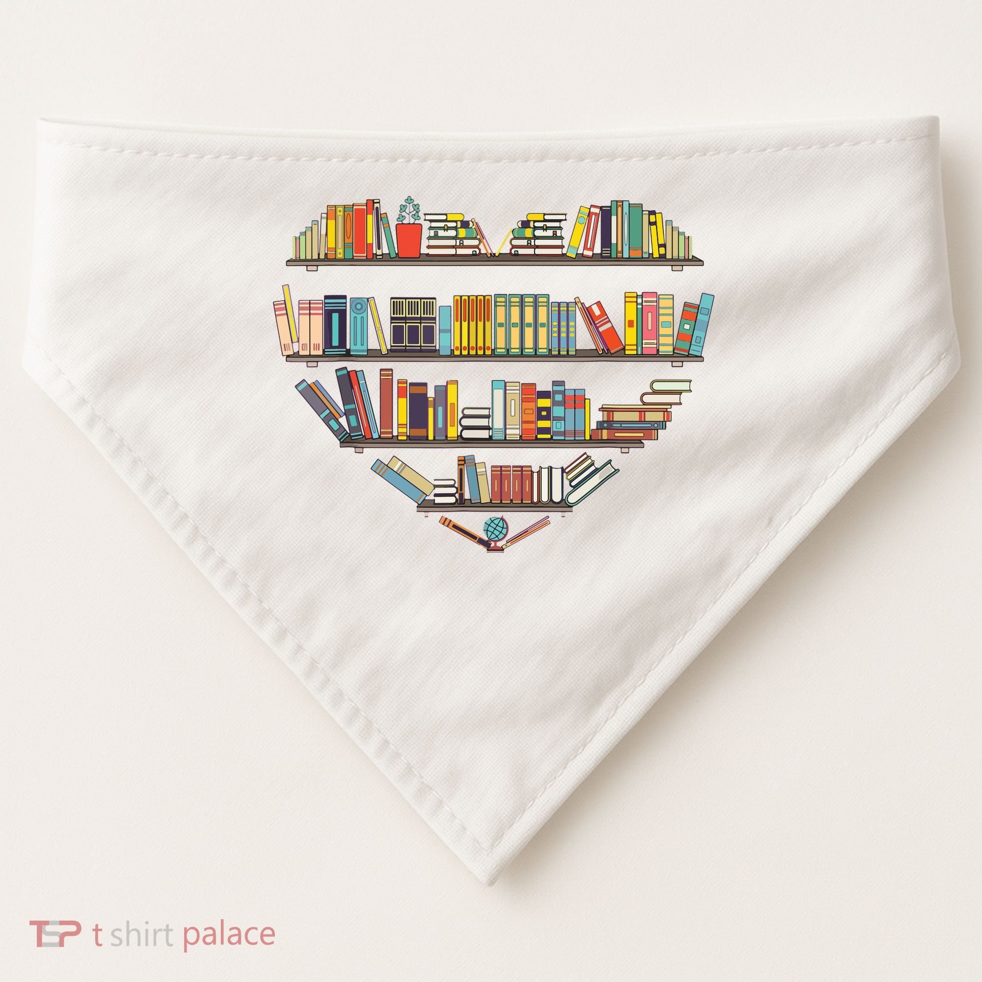 Cute Reading Library Books Lover Heart Librarian Gift USA-Made Doggie Bandana