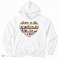 Cute Reading Library Books Lover Heart Librarian Gift Hoodie thumb 0