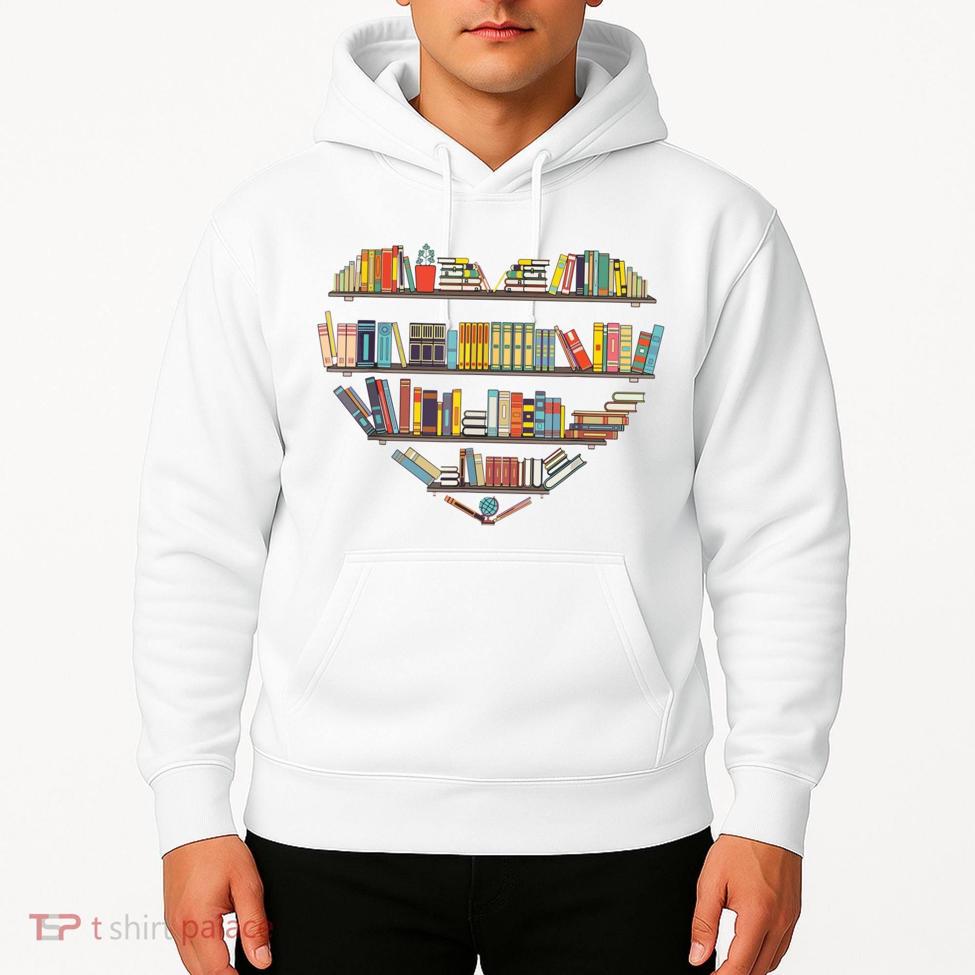 Cute Reading Library Books Lover Heart Librarian Gift Hoodie