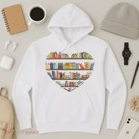 Cute Reading Library Books Lover Heart Librarian Gift Hoodie thumb 3
