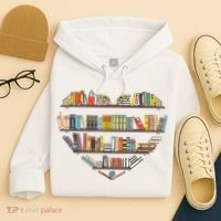 Cute Reading Library Books Lover Heart Librarian Gift Hoodie thumb 4