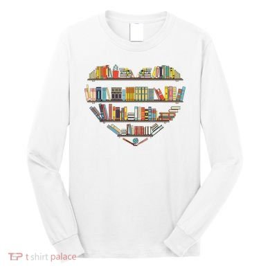 Cute Reading Library Books Lover Heart Librarian Gift Long Sleeve Shirt