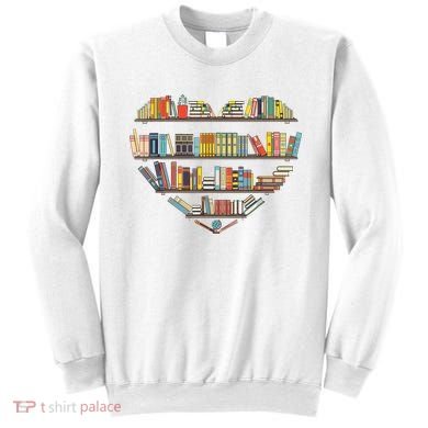 Cute Reading Library Books Lover Heart Librarian Gift Sweatshirt
