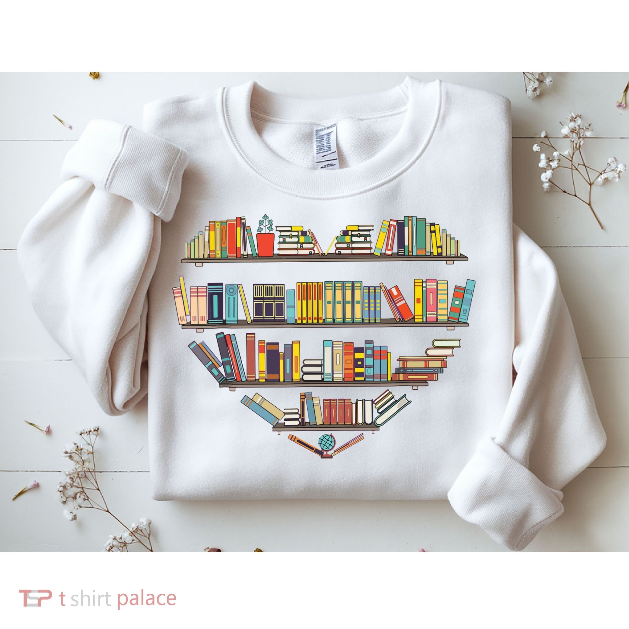Cute Reading Library Books Lover Heart Librarian Gift Sweatshirt