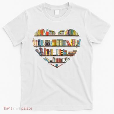 Cute Reading Library Books Lover Heart Librarian Gift T-Shirt