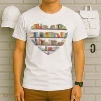 Cute Reading Library Books Lover Heart Librarian Gift T-Shirt thumb 6