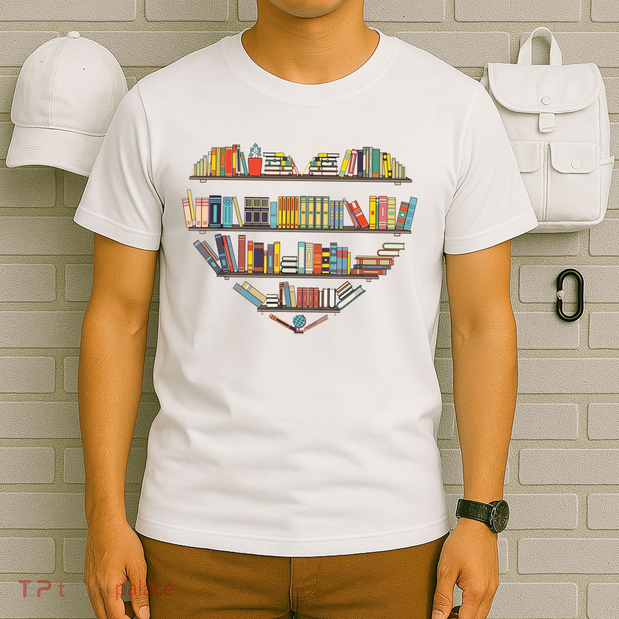 Cute Reading Library Books Lover Heart Librarian Gift T-Shirt