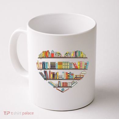 Cute Reading Library Books Lover Heart Librarian Gift Coffee Mug