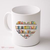 Cute Reading Library Books Lover Heart Librarian Gift Coffee Mug thumb 0