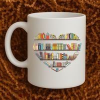 Cute Reading Library Books Lover Heart Librarian Gift Coffee Mug thumb 2