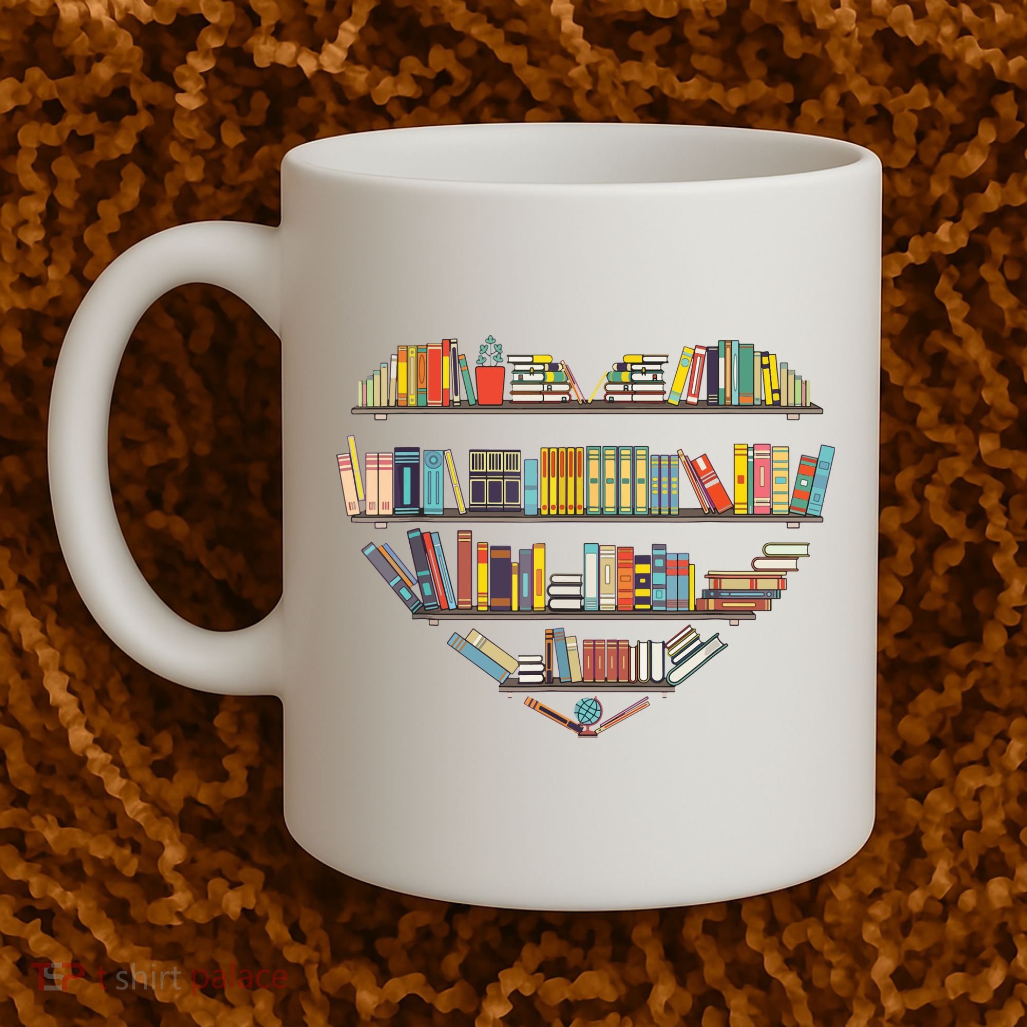 Cute Reading Library Books Lover Heart Librarian Gift Coffee Mug