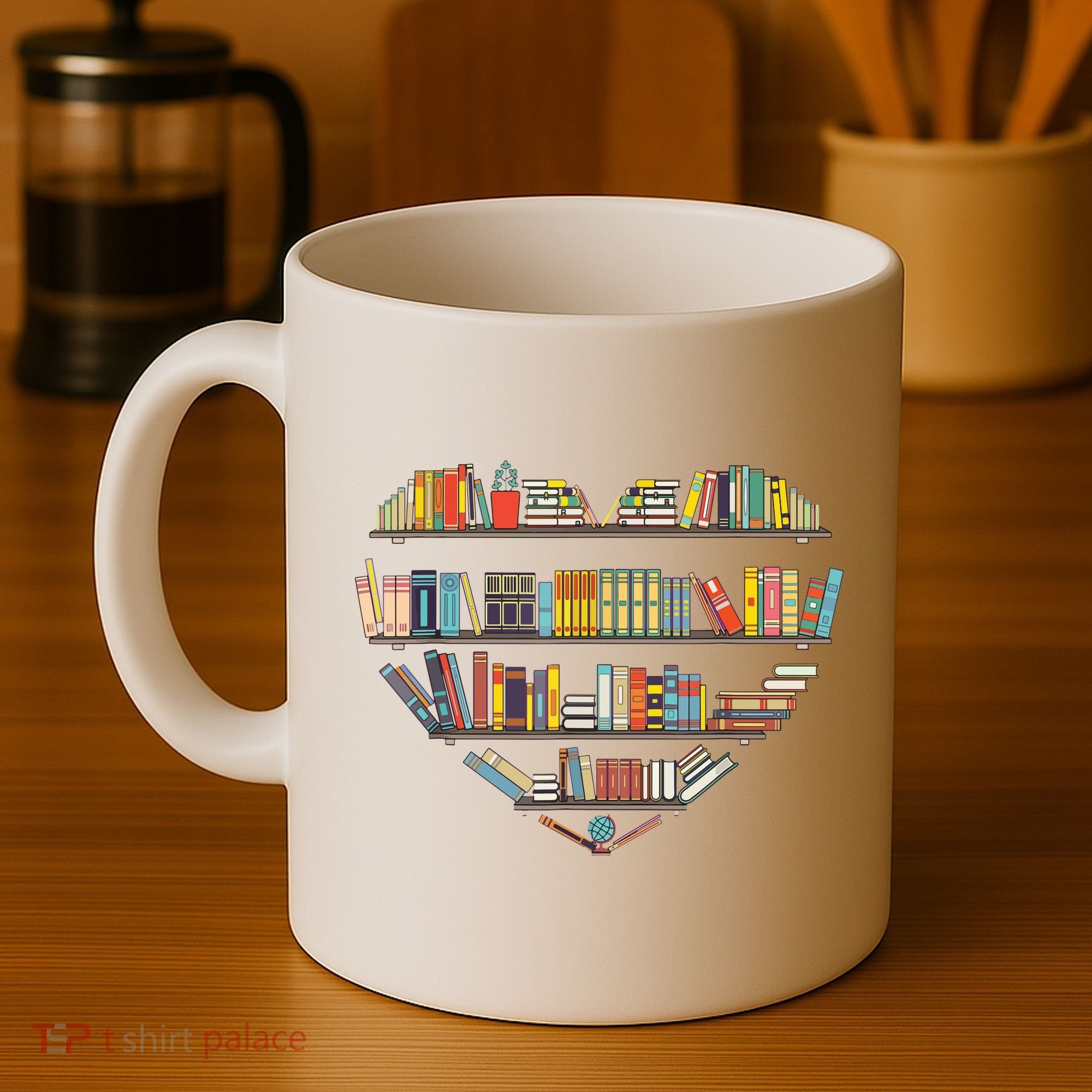 Cute Reading Library Books Lover Heart Librarian Gift Coffee Mug