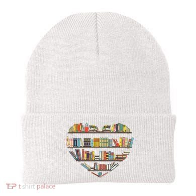 Cute Reading Library Books Lover Heart Librarian Gift Beanie