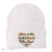Cute Reading Library Books Lover Heart Librarian Gift Beanie thumb 0