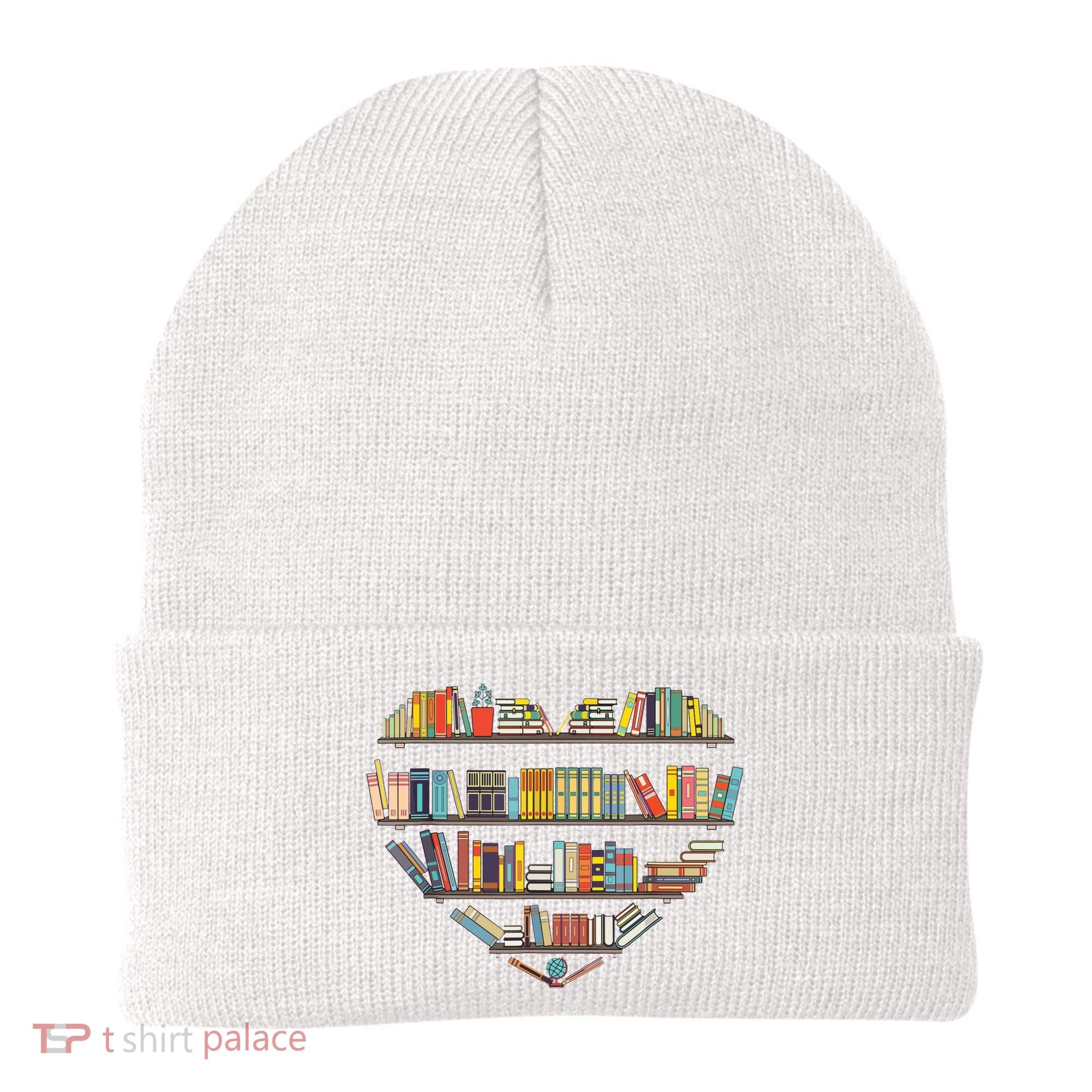 Cute Reading Library Books Lover Heart Librarian Gift Beanie