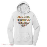 Cute Reading Library Books Lover Heart Librarian Gift Women's Hoodie thumb 0