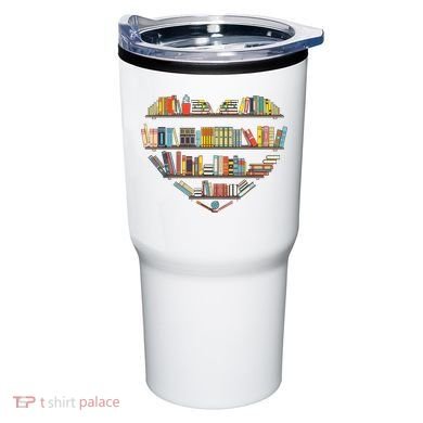 Cute Reading Library Books Lover Heart Librarian Gift Tumbler