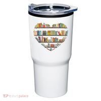 Cute Reading Library Books Lover Heart Librarian Gift Tumbler thumb 0