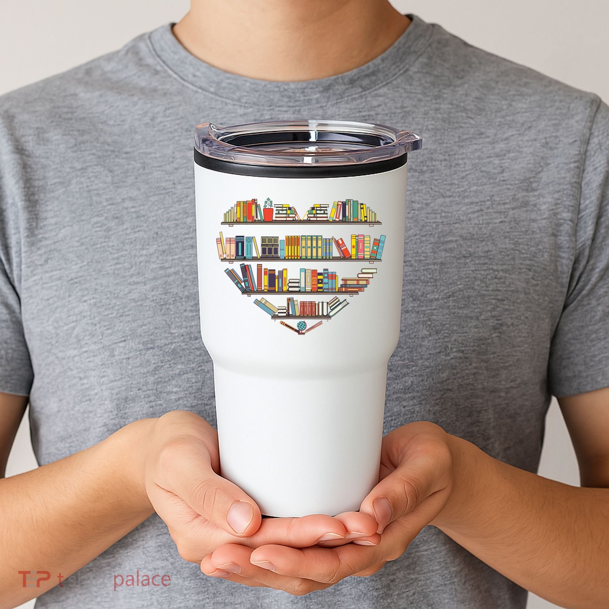 Cute Reading Library Books Lover Heart Librarian Gift Tumbler