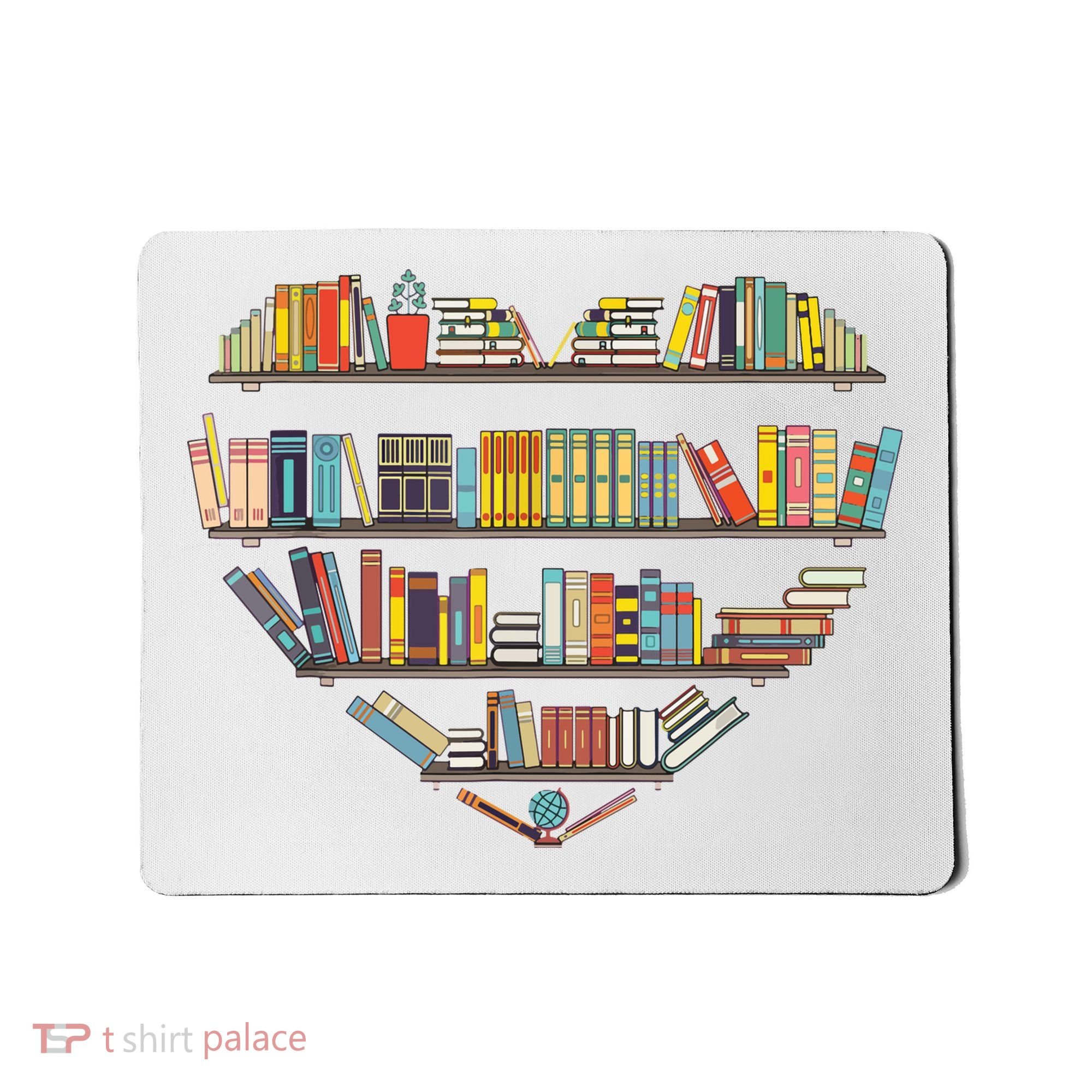 Cute Reading Library Books Lover Heart Librarian Gift Mousepad