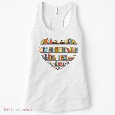 Cute Reading Library Books Lover Heart Librarian Gift Women's Tank Top