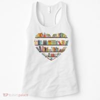 Cute Reading Library Books Lover Heart Librarian Gift Women's Tank Top thumb 0