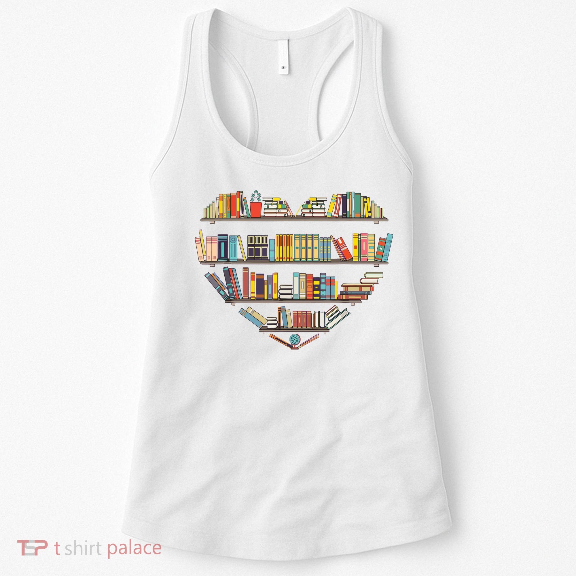 Cute Reading Library Books Lover Heart Librarian Gift Women's Tank Top