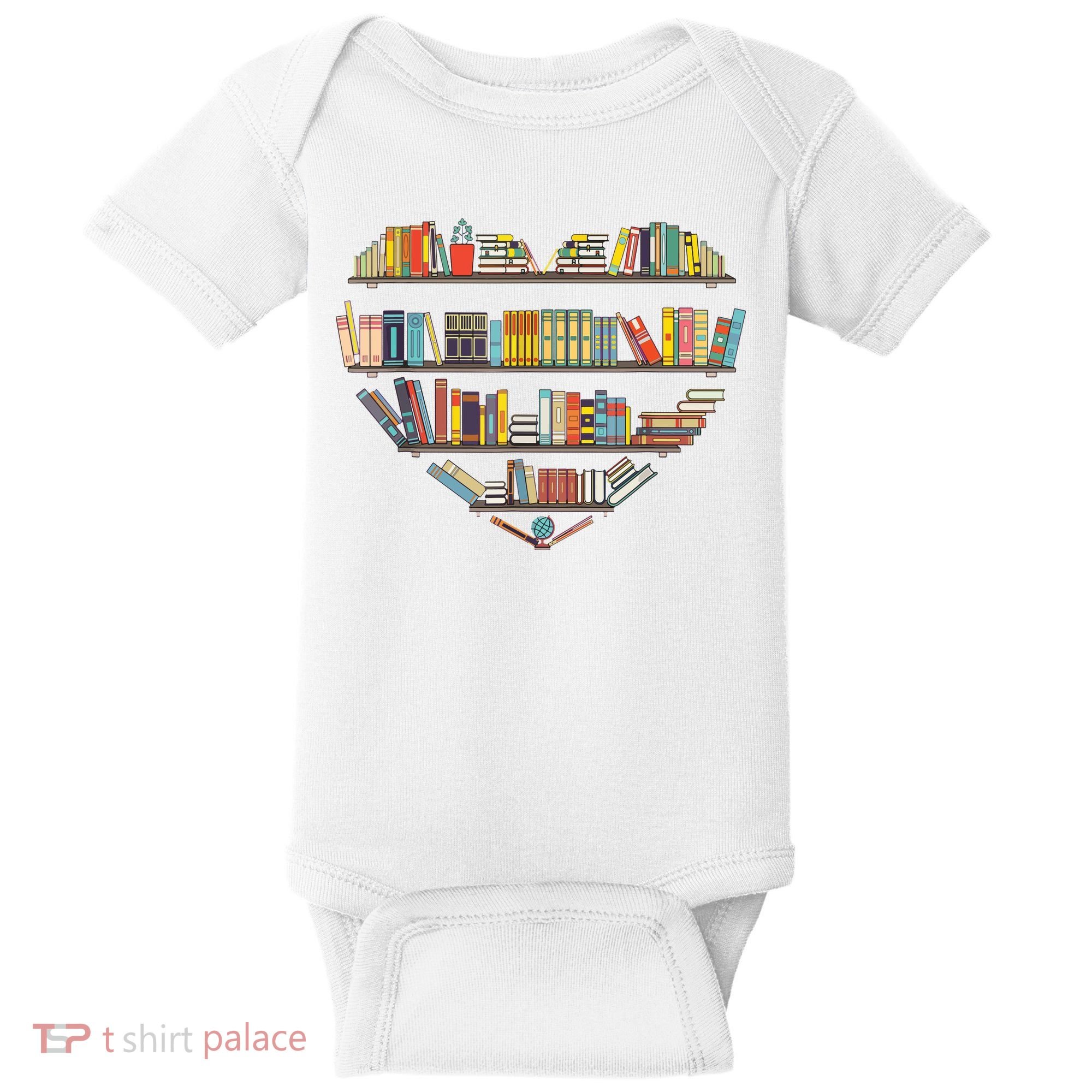 Cute Reading Library Books Lover Heart Librarian Gift Baby Bodysuit