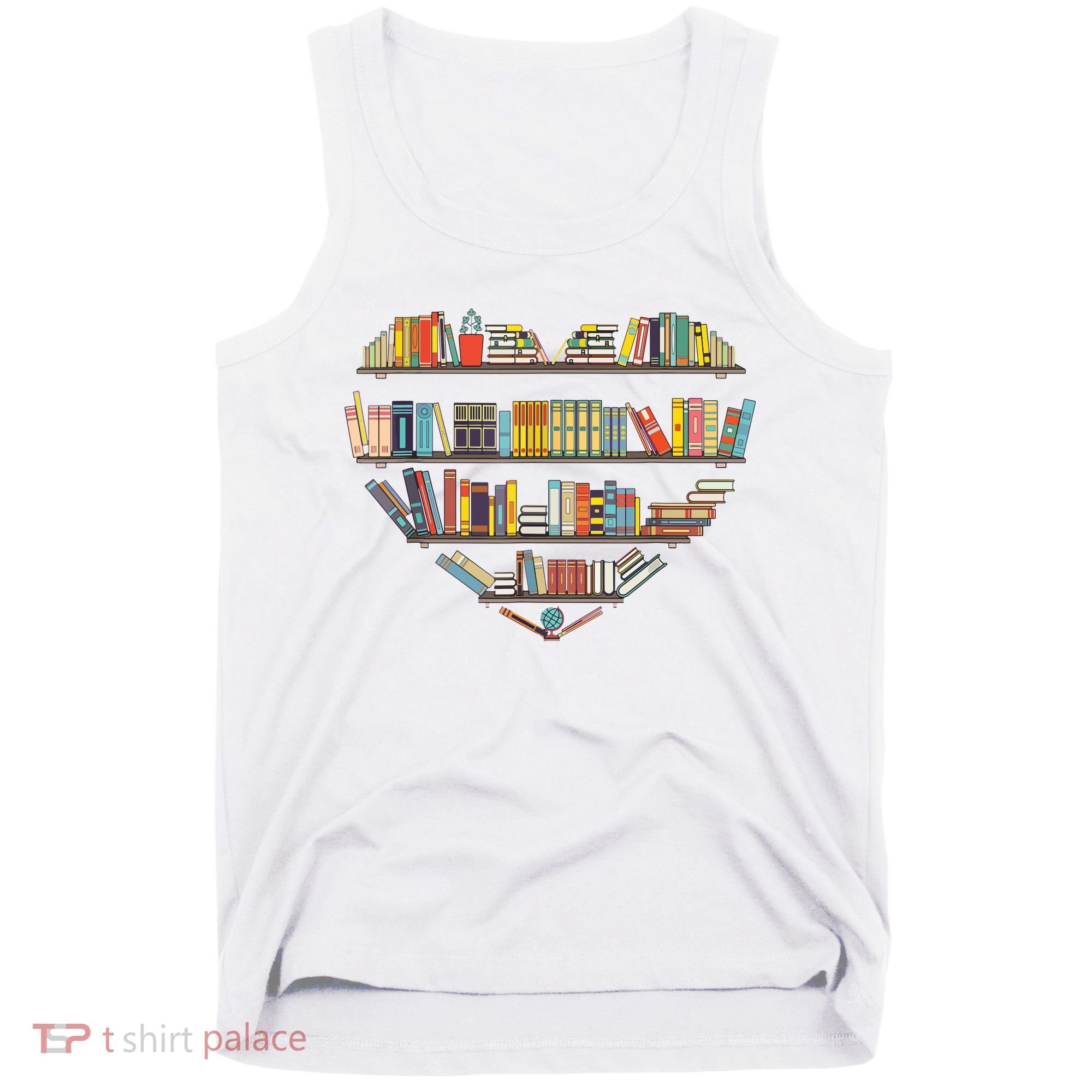 Cute Reading Library Books Lover Heart Librarian Gift Tank Top