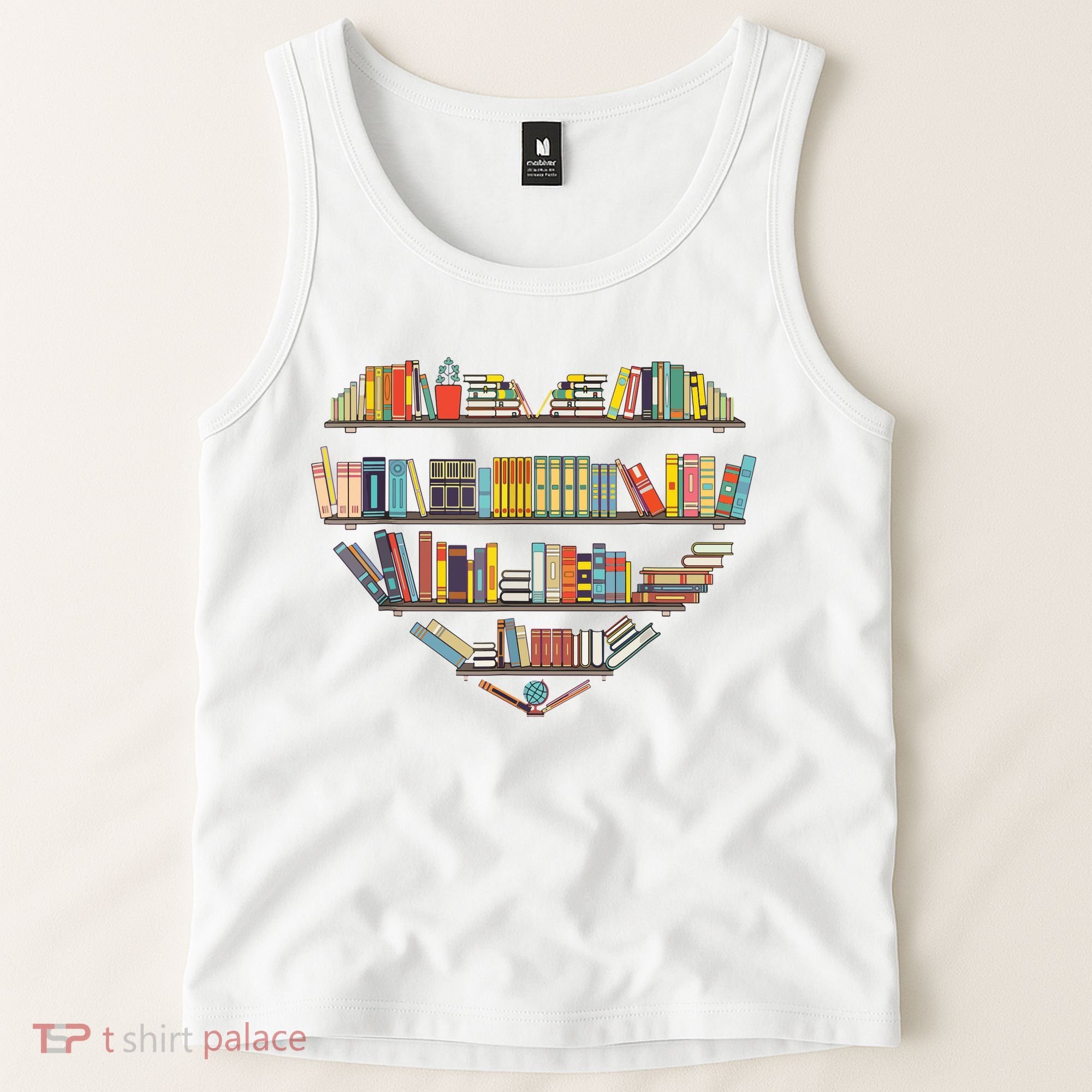 Cute Reading Library Books Lover Heart Librarian Gift Tank Top