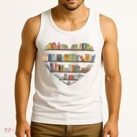 Cute Reading Library Books Lover Heart Librarian Gift Tank Top thumb 3