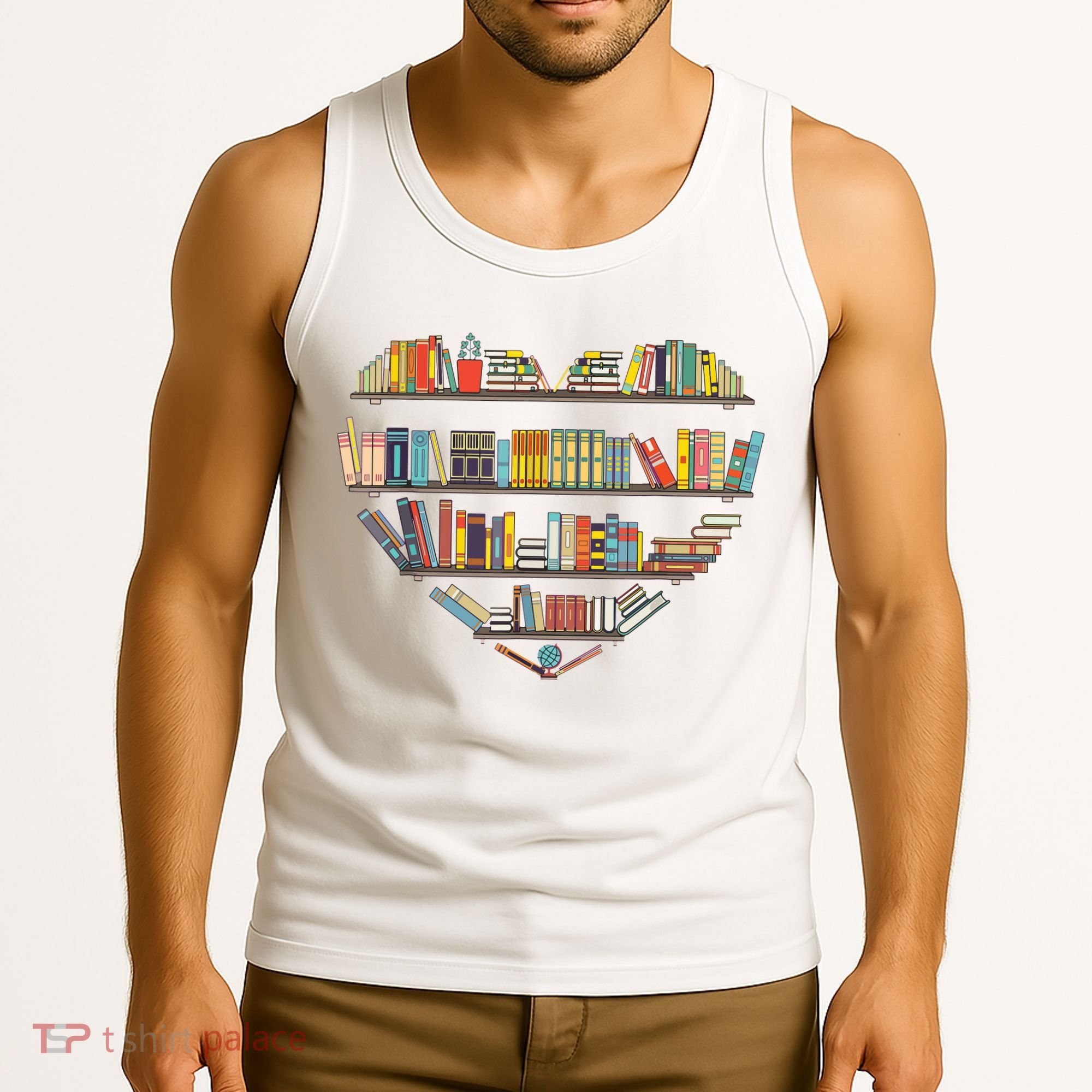 Cute Reading Library Books Lover Heart Librarian Gift Tank Top