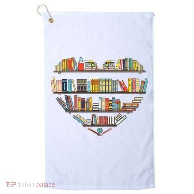 Cute Reading Library Books Lover Heart Librarian Gift Golf Towel