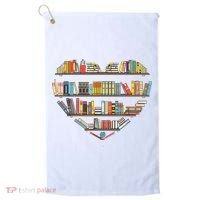 Cute Reading Library Books Lover Heart Librarian Gift Golf Towel thumb 0