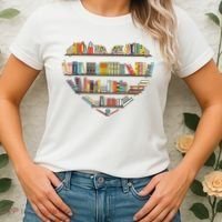 Cute Reading Library Books Lover Heart Librarian Gift Women's T-Shirt thumb 2