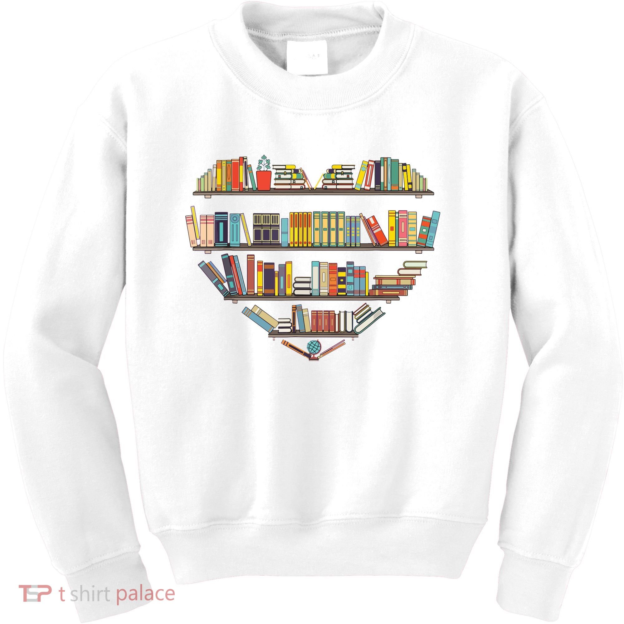 Cute Reading Library Books Lover Heart Librarian Gift Kids Sweatshirt