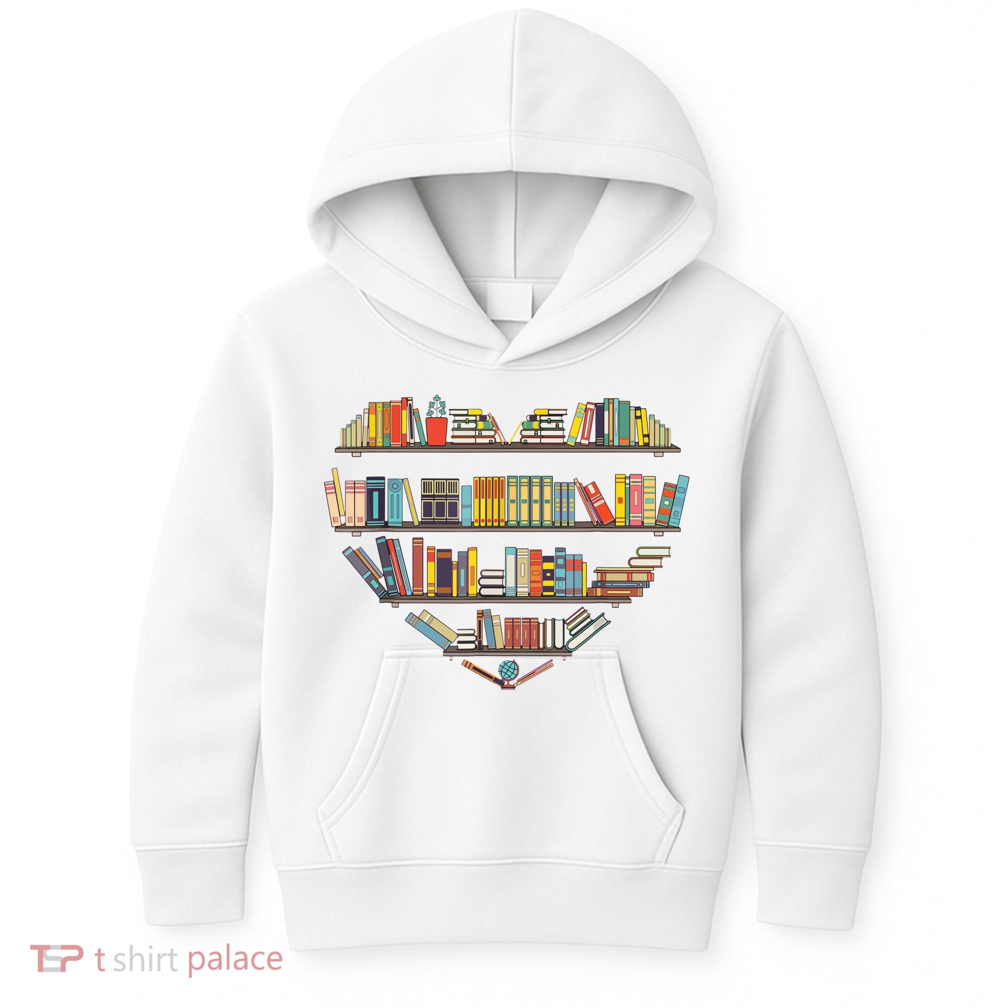 Cute Reading Library Books Lover Heart Librarian Gift Kids Hoodie