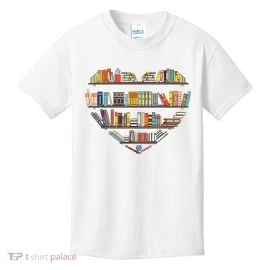Cute Reading Library Books Lover Heart Librarian Gift Kids T-Shirt