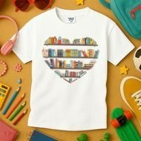 Cute Reading Library Books Lover Heart Librarian Gift Kids T-Shirt thumb 3