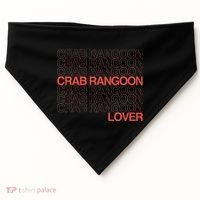 Crab Rangoon Lover Retro Style Logo Version USA-Made Doggie Bandana thumb 0