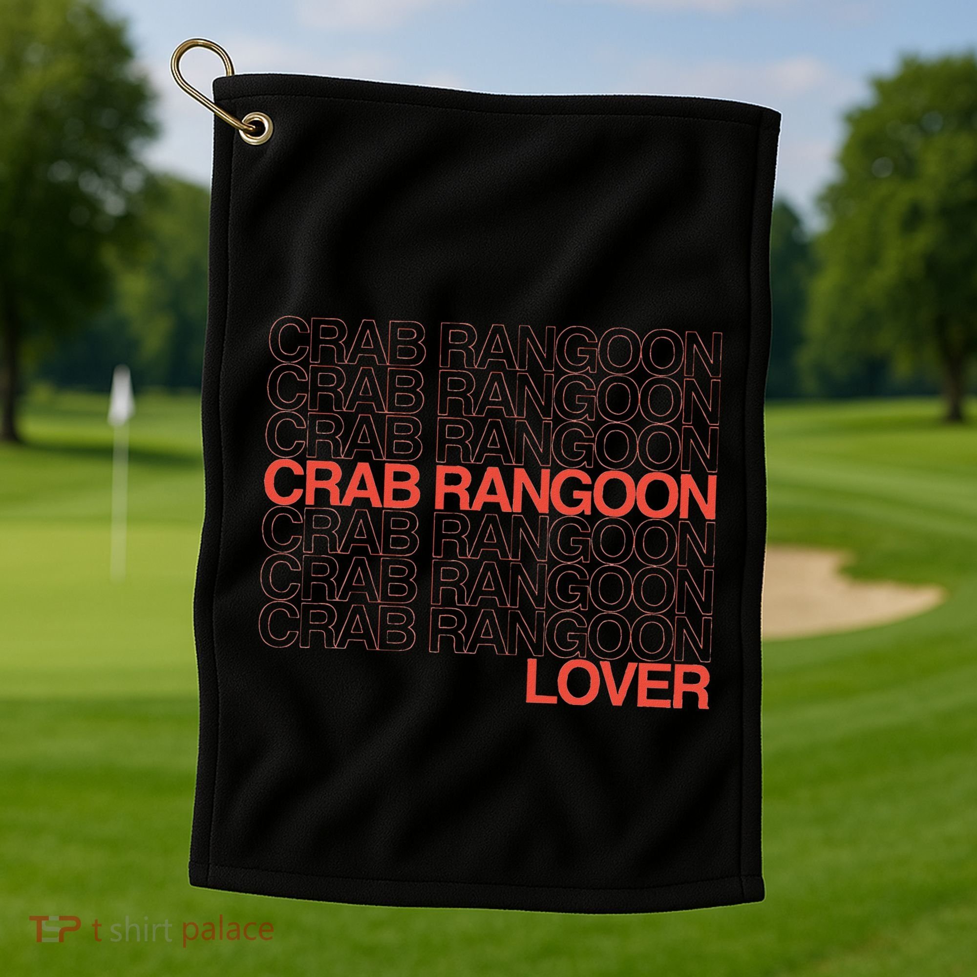 Crab Rangoon Lover Retro Style Logo Version Golf Towel