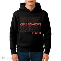 Crab Rangoon Lover Retro Style Logo Version Kids Hoodie thumb 4