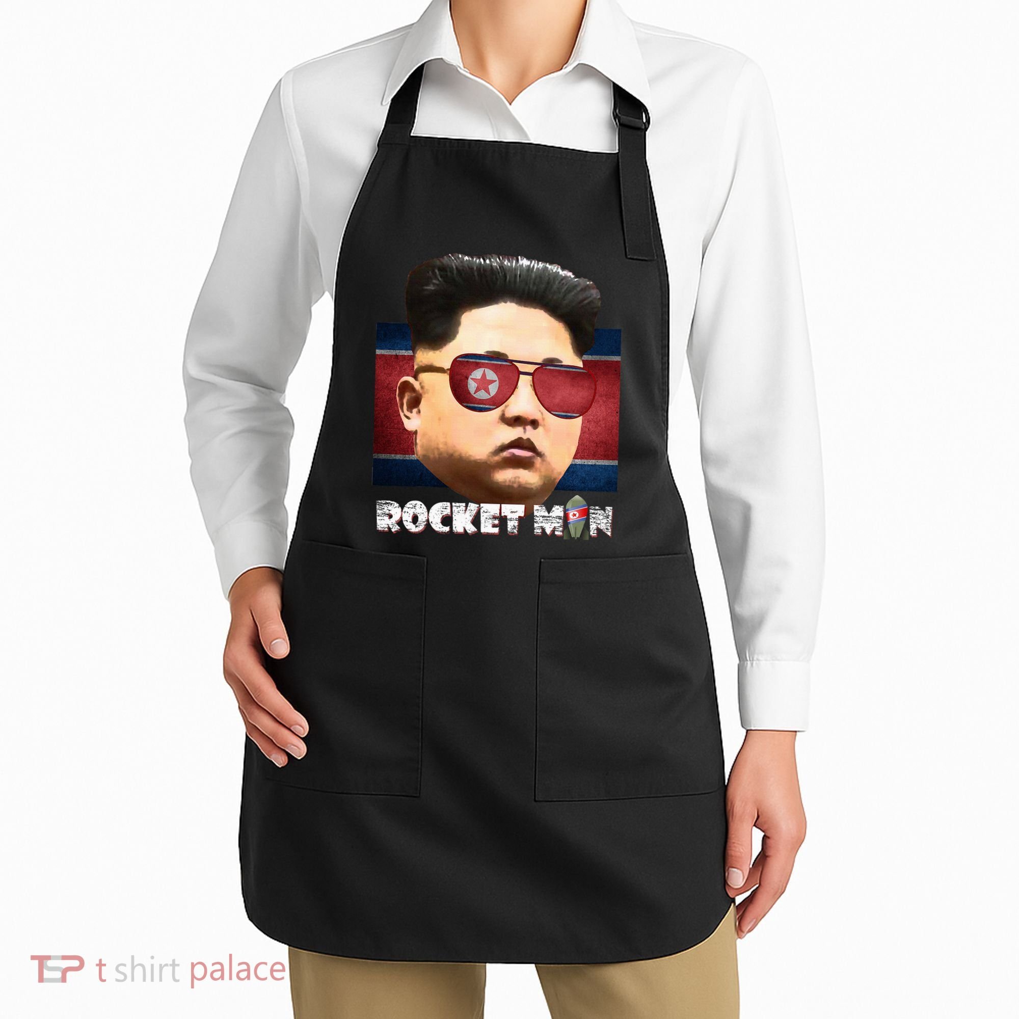 Cool Rocket Man Kim Jong Un Apron