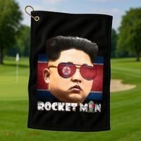 Cool Rocket Man Kim Jong Un Golf Towel thumb 1