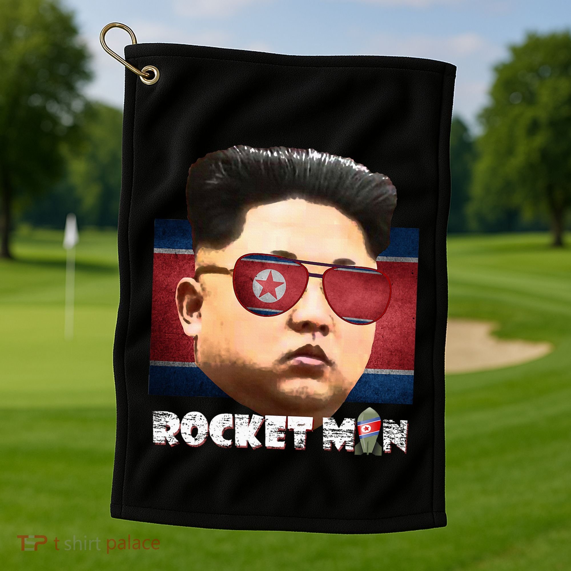 Cool Rocket Man Kim Jong Un Golf Towel