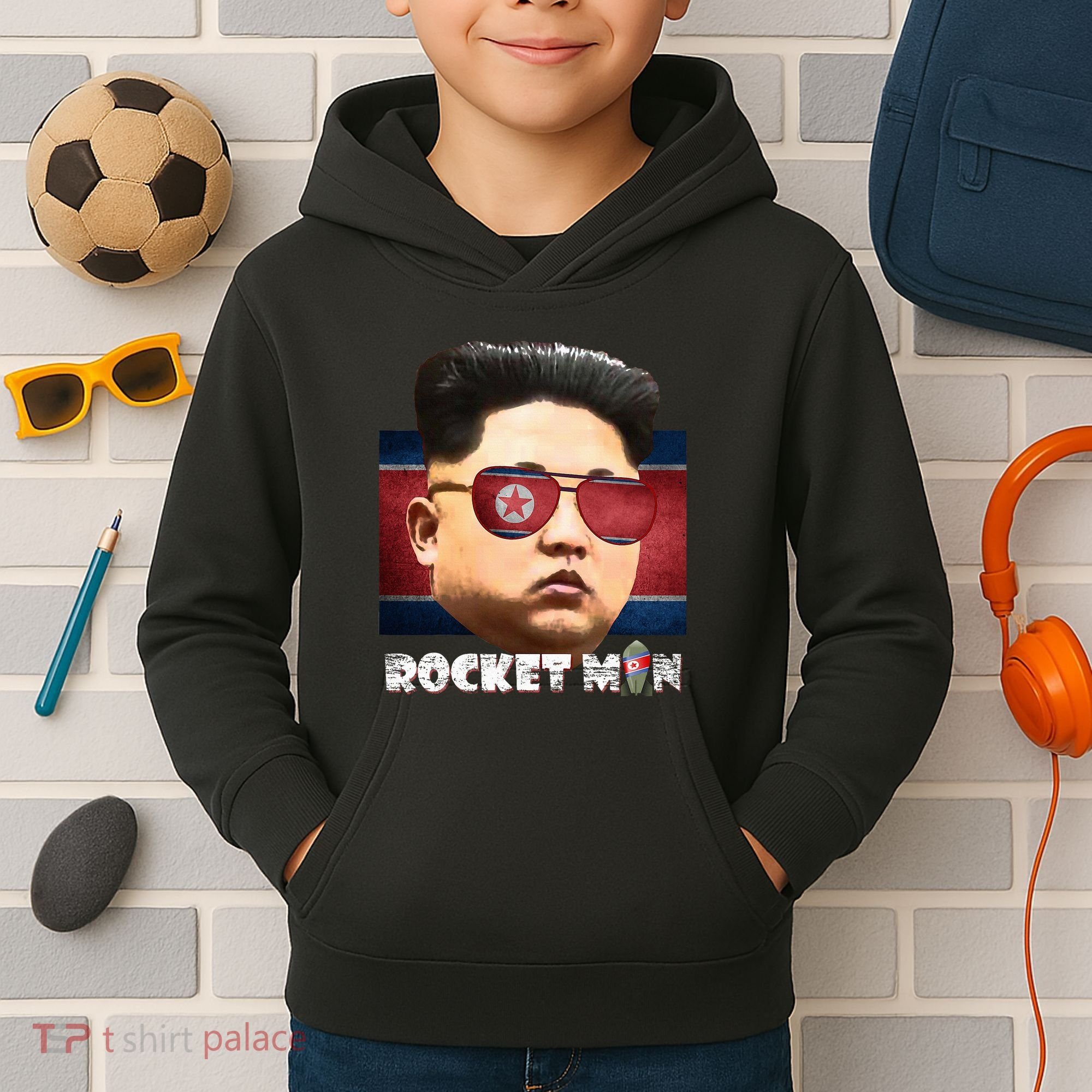 Cool Rocket Man Kim Jong Un Kids Hoodie