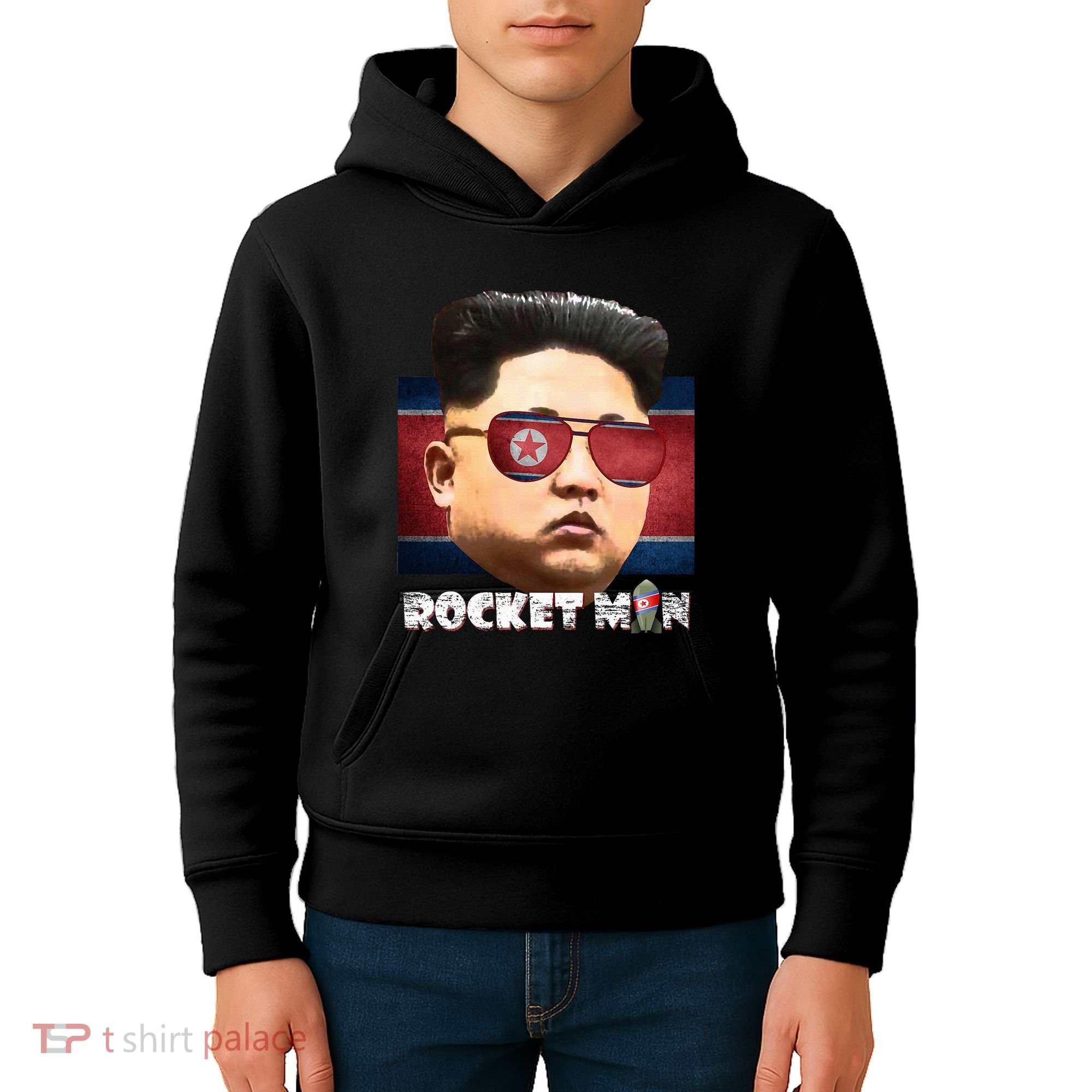 Cool Rocket Man Kim Jong Un Kids Hoodie