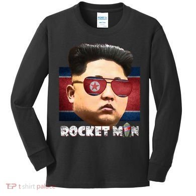 Cool Rocket Man Kim Jong Un Kids Long Sleeve Shirt