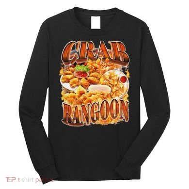 Crab Rangoon Meme Bootleg Rap Style 90s Vintage Funny 1990s Long Sleeve Shirt
